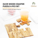 Olive Wood Puzzle Coaster Set Of 4
