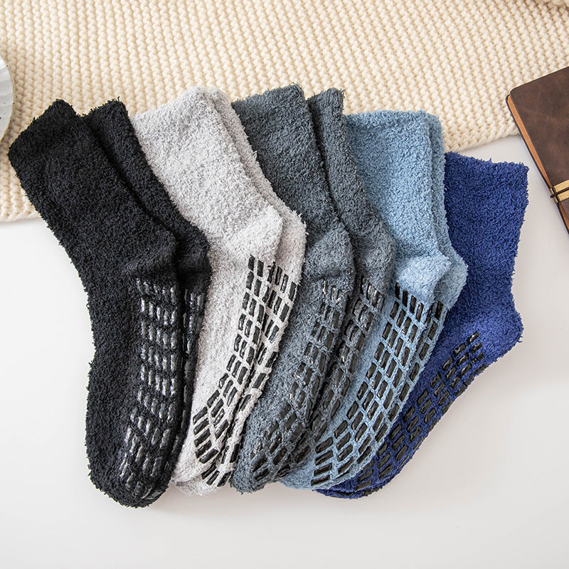 Men's Thick Coral Fleece Lounge Socks