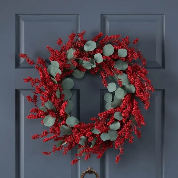 Eucalyptus And Berry Artificial Wreath 29in