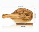Olive Wood Bread Board And Butter Spreader Set