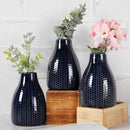 Black Ceramic Diamond Vase Set Of 3
