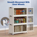 Collapsible Stackable Storage Bins With Wheels