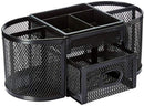 Mesh Desk Organizer With Sticky Note Tray