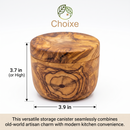 Olive Wood Salt Cellar With Swivel Lid