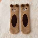 Women's Embroidered Coral Fleece Socks