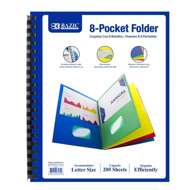 8-Pocket Portfolio Folder With View Cover