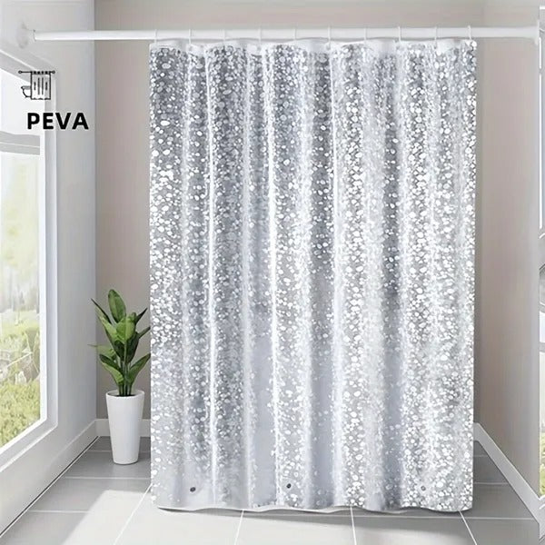 3D Pebble PEVA Shower Curtain Liner With Magnets
