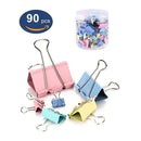 Assorted Metal Binder Clips, 90 Pieces
