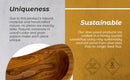 Olive Wood Wavy Decorative Bowl