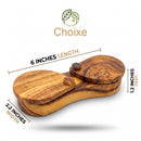 Olive Wood Dual Spice Box With Swivel Lids