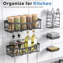 No-Drill Wall Storage Rack With Hooks