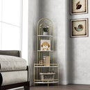 4-Tier Corner Storage Shelf Gold And White