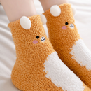 Women's Embroidered Coral Fleece Socks