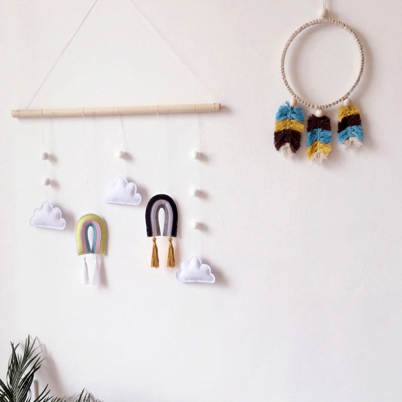 Rainbow Felt Ball Wall Hanging