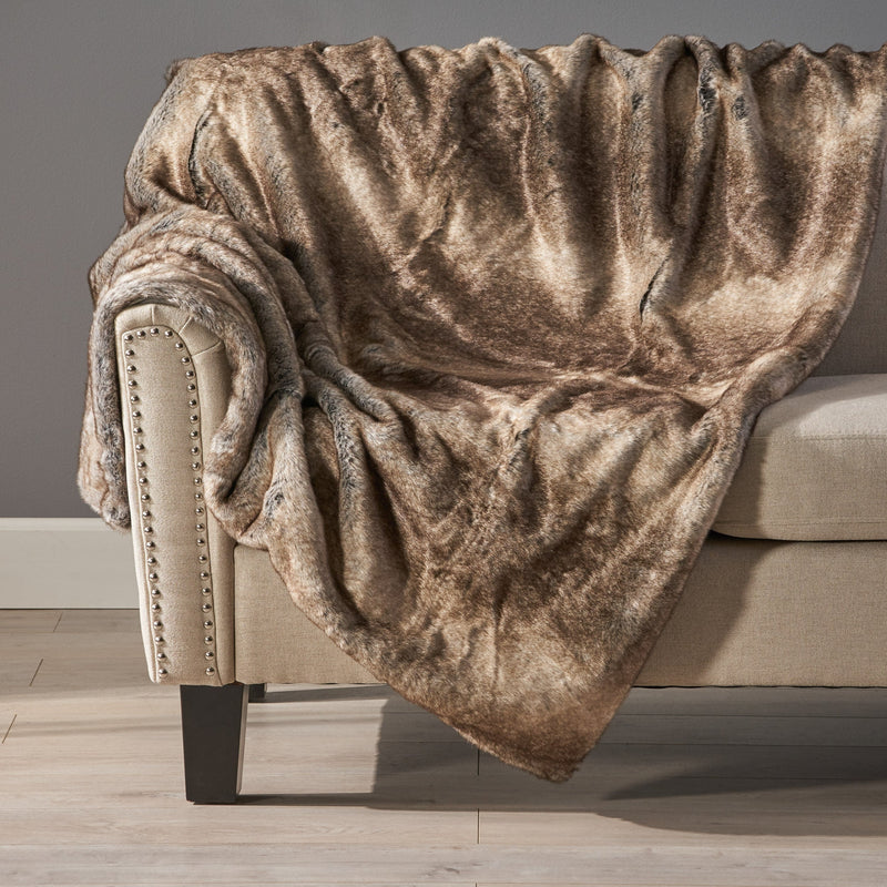 Faux Fur Throw Blanket 50x60