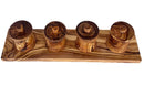 Olive Wood Canister Set With Carved Base