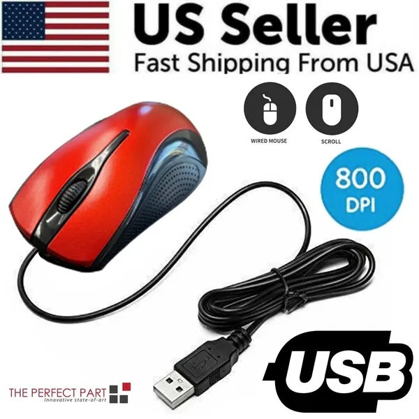 USB Wired Optical Scroll Mouse