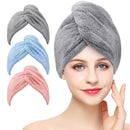 Microfiber Hair Towel Wraps 3-Pack