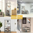 5-Tier Narrow Shoe Rack With Coat Hooks