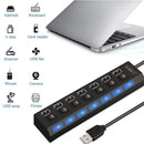7-Port USB Hub, USB 2.0 or 3.0