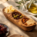 Olive Wood 3-Compartment Serving Tray