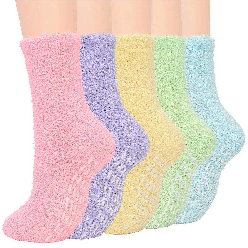 Non-Slip Coral Fleece House Socks for Women