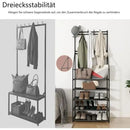 5-Tier Narrow Shoe Rack With Coat Hooks