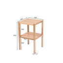 2-Tier Birch Wood Bathroom Shelf