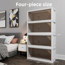 Clear Stackable Closet Storage Cabinets 4-Pack