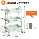 3-Tier Metal Rolling Utility Storage Cart