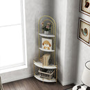 4-Tier Corner Storage Shelf Gold And White