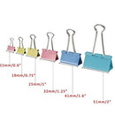 Assorted Metal Binder Clips, 90 Pieces
