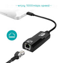 USB-C to Ethernet Adapter, 100 Mbps or Gigabit