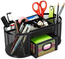 Mesh Desk Organizer With Sticky Note Tray