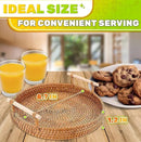 Round Woven Rattan Tray With Handles