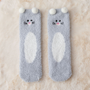Women's Embroidered Coral Fleece Socks