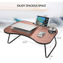 Foldable Wooden Lap Desk With Cup Slot