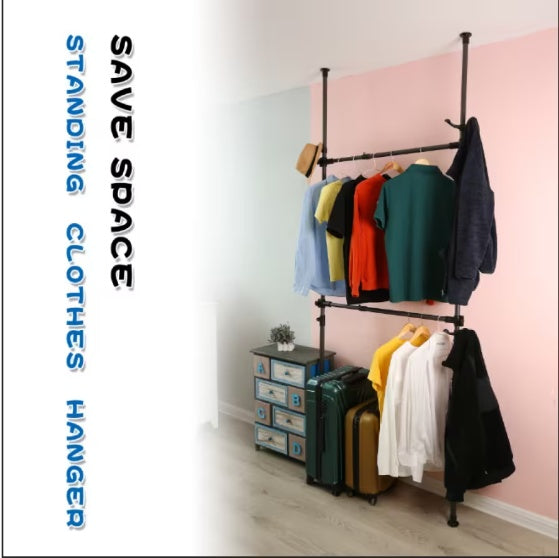 Adjustable Telescopic Clothes Hanging Rack
