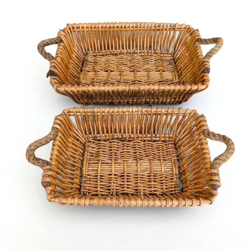 Woven Willow Bread And Fruit Baskets Set Of 2
