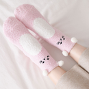 Women's Embroidered Coral Fleece Socks