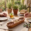 Olive Wood 3-Compartment Serving Tray