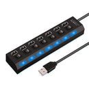 7-Port USB Hub, USB 2.0 or 3.0