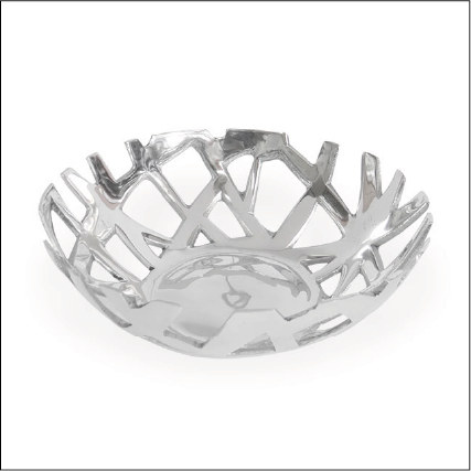 Modern Cast Aluminum Fruit And Bread Bowl