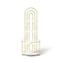 4-Tier Corner Storage Shelf Gold And White