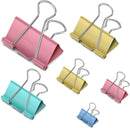 Assorted Metal Binder Clips, 90 Pieces