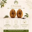 Olive Wood Egg Salt And Pepper Shakers Set