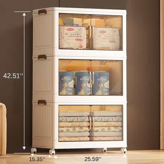 Collapsible Stackable Storage Bins With Wheels