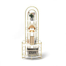 4-Tier Corner Storage Shelf Gold And White