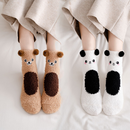 Women's Embroidered Coral Fleece Socks