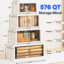 Collapsible Stackable Storage Bins With Wheels